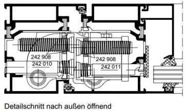 Schüco verdeckt liegendes Türband – VL Band 180°