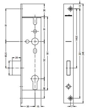 Riegel-Schloss 241262 / 241261