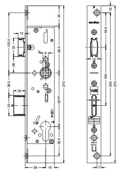 Riegel-Fallenschloss 241973 / 241974