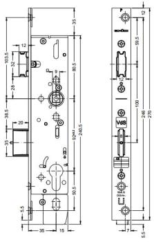 Riegel-Fallenschloss 241975 / 241976