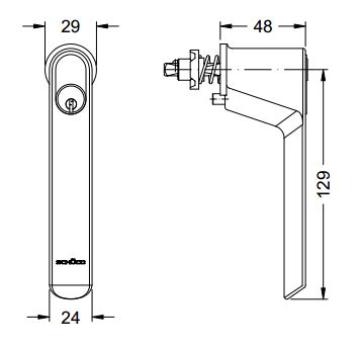 Schüco RC-Fenstergriff abschließbar, 2 Schaltstufen