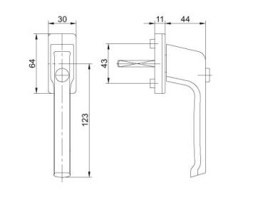 FKS Fenstergriff 1030D mit Sperrtaste