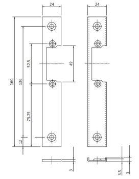 Flachschließblech Typ B 9000