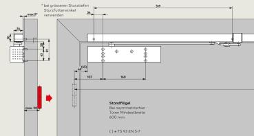 Dormakaba Gleitschiene GSR / V BG für TS 93 G