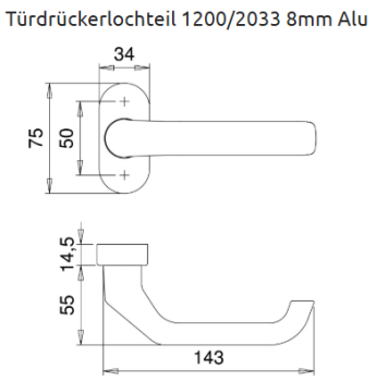 Preview: Erich Diekmann (EDI) – Door Handle No. 1200/2033