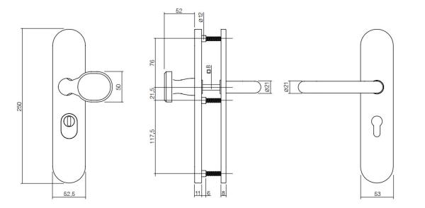 ProGriff Schutzbeschlag T- Form ES 0