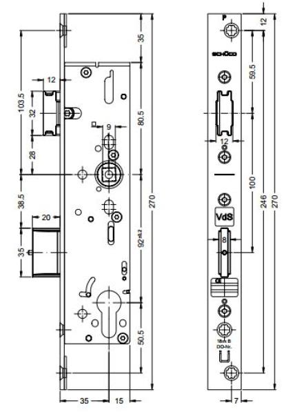 Riegel-Fallenschloss 241971 / 241972