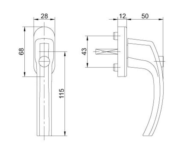 FKS Fenstergriff 1005D mit Sperrtaste