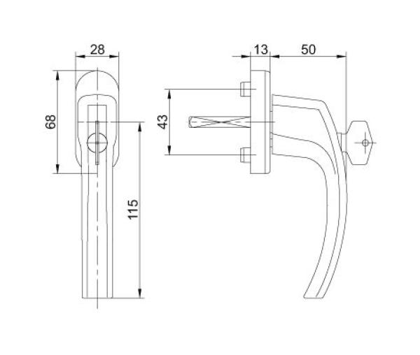 FKS Fenstergriff 1005A 100Nm Abschließbar