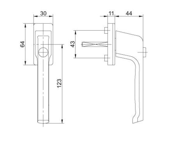 FKS Fenstergriff 1030D mit Sperrtaste