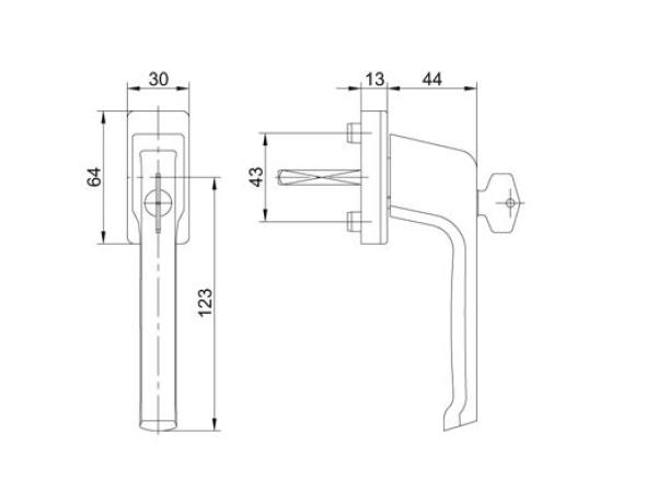 FKS Fenstergriff 1030A 100Nm Abschließbar