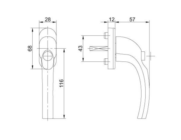 FKS Fenstergriff 1031D mit Sperrtaste