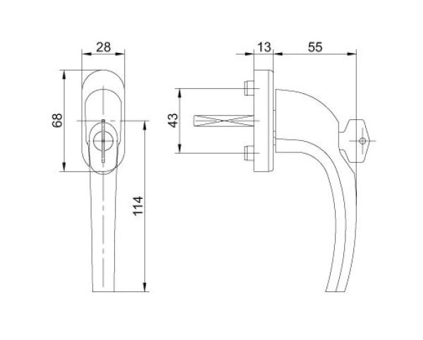 FKS Fenstergriff 1031A 100Nm Abschließbar