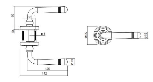ProGriff TD- Helena auf Rosette – Nickel matt/Chrom
