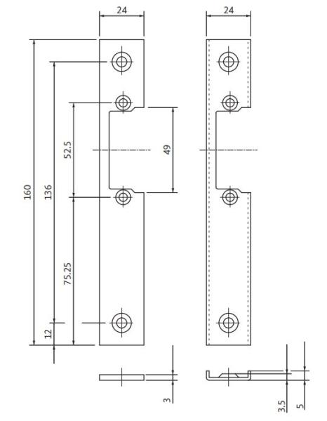 Flachschließblech Typ B 9000