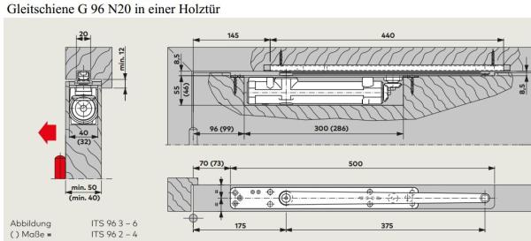 Dormakaba Gleitschiene G 96 N 20 für ITS 96