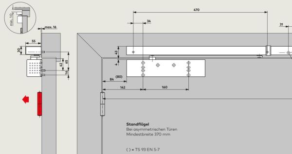 Dormakaba Gleitsch. GSR EMR 2 V für TS 93 B