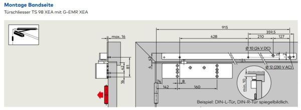 Dormakaba Gleitschiene G- EMR XEA  für TS 98 XEA