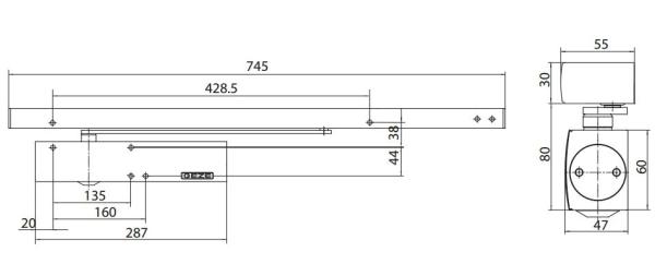 GEZE R- Gleitschiene BG für TS 5000