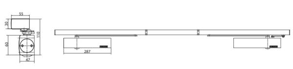 GEZE Gleitschiene ISM BG für TS 5000