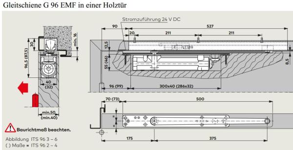 Dormakaba Gleitschiene G 96 EMF für ITS 96