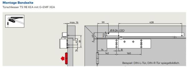 Dormakaba Gleitschiene G- EMF XEA  für TS 98 XEA