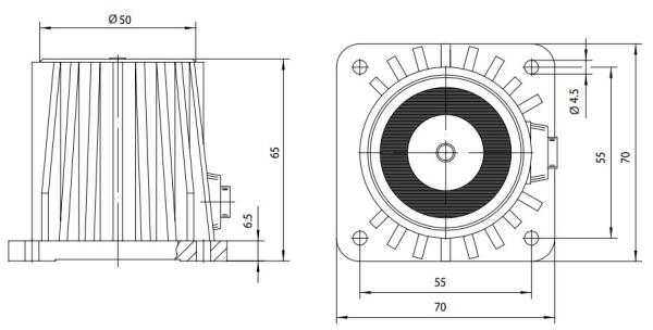 GEZE Türhaftmagnet Wandmontage 65 mm